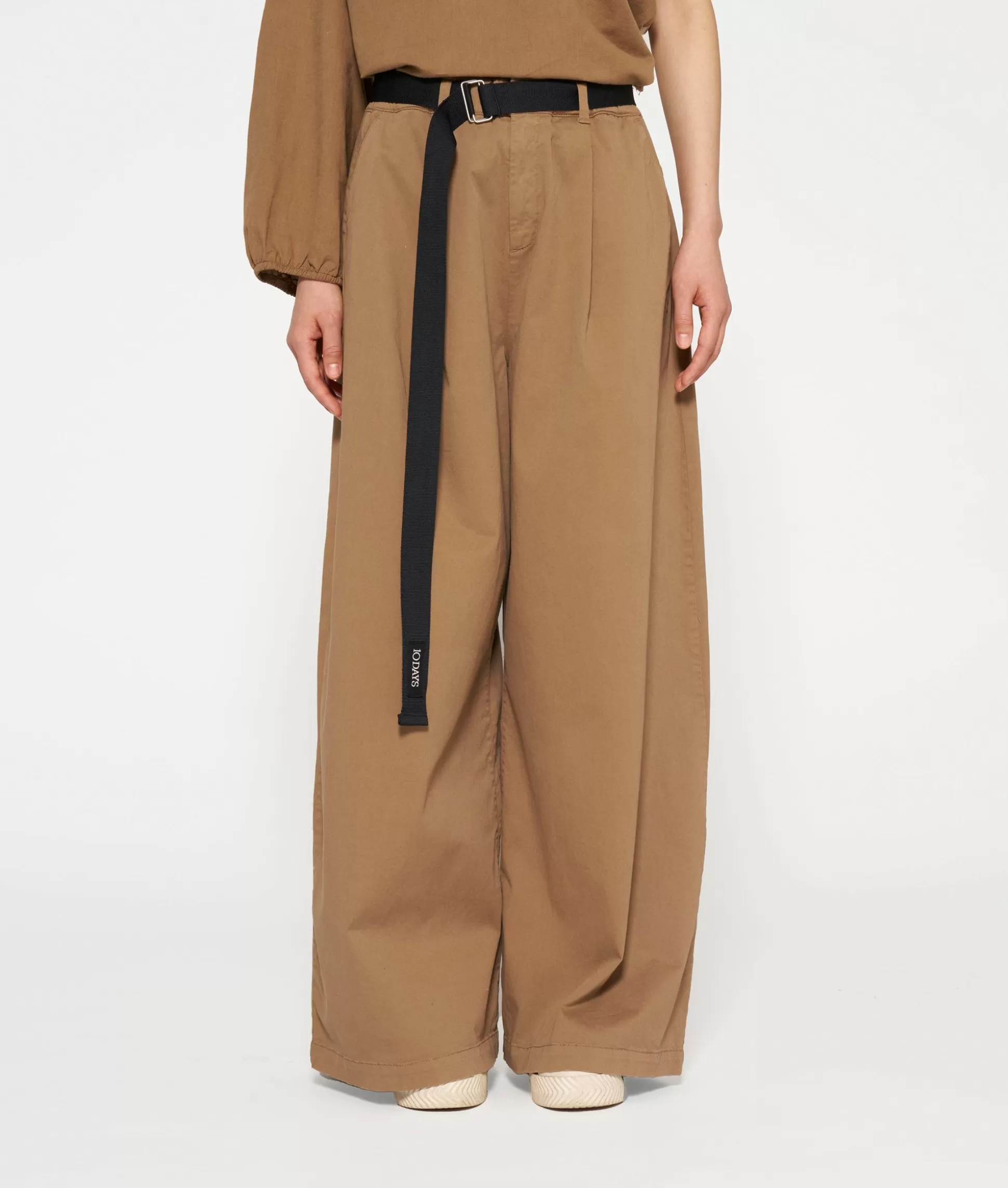 Belted Wide Leg Pants Twill>10DAYS Outlet