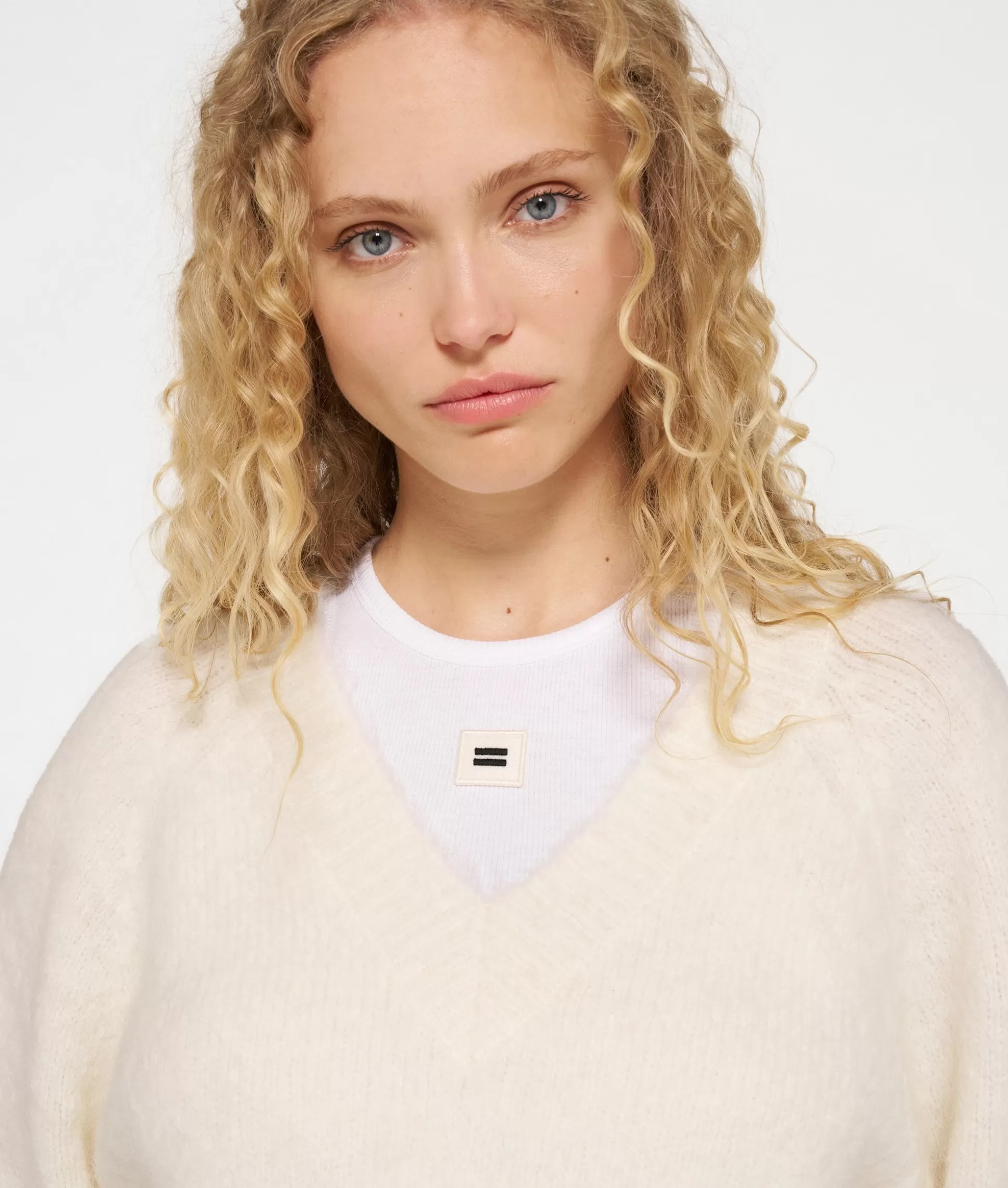 Cropped V-neck Sweater Knit>10DAYS New