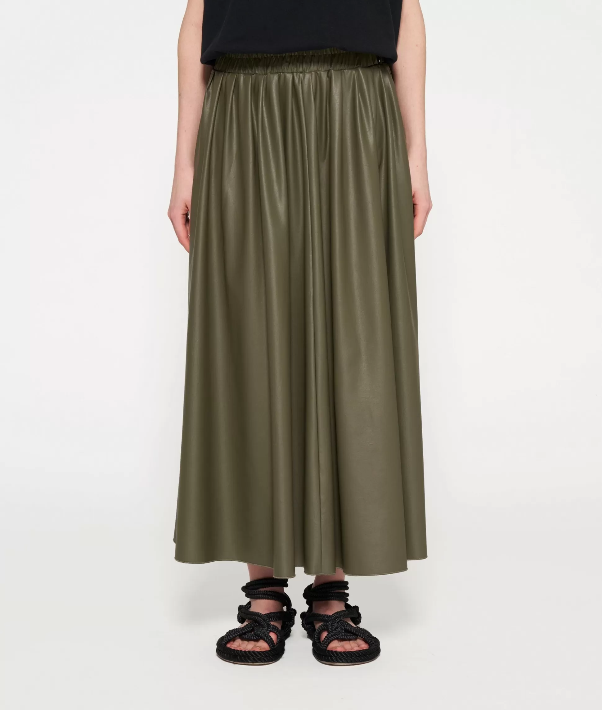 Leather Look Pleated Skirt>10DAYS Shop