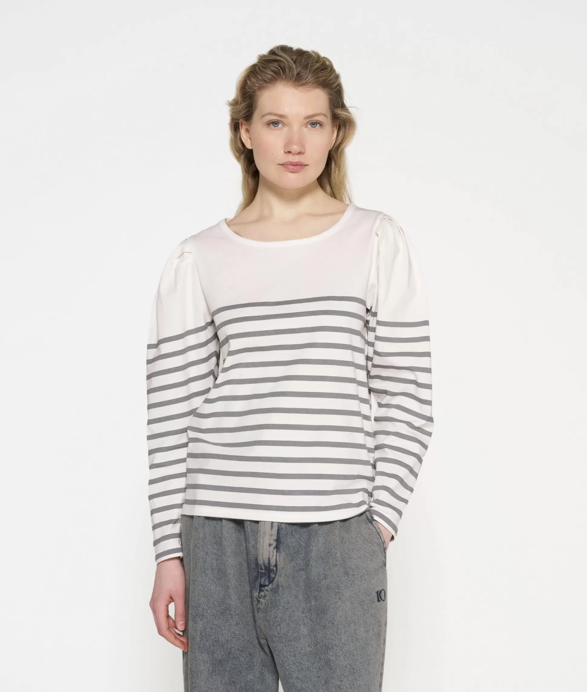 Puff Long Sleeve Tee Stripes>10DAYS Best