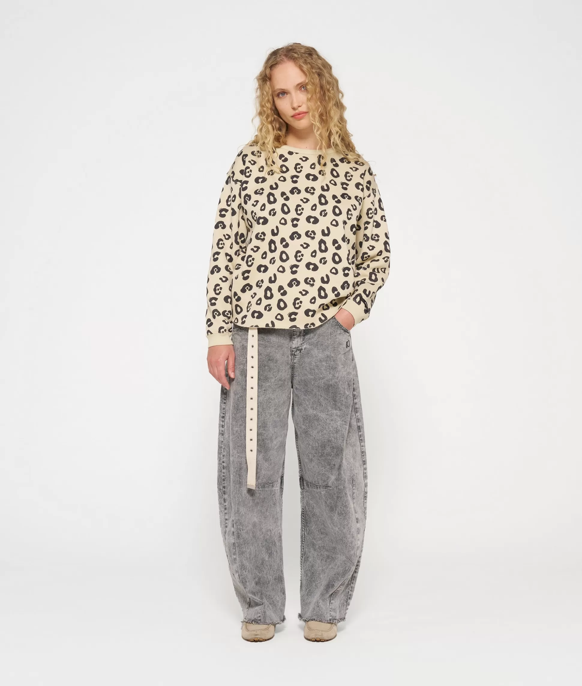 Raw Edge Sweater Leopard>10DAYS Discount