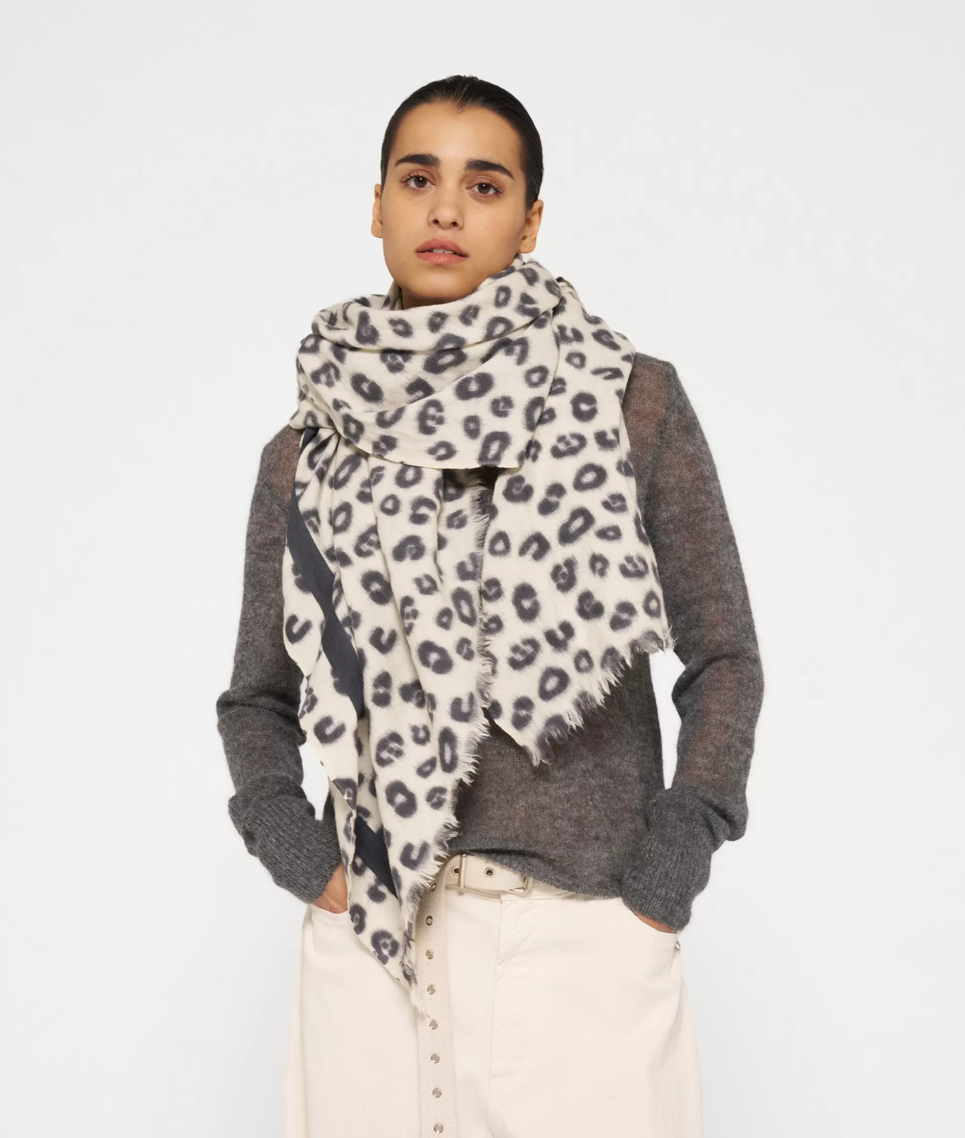 Scarf Boiled Wool Leopard>10DAYS Shop