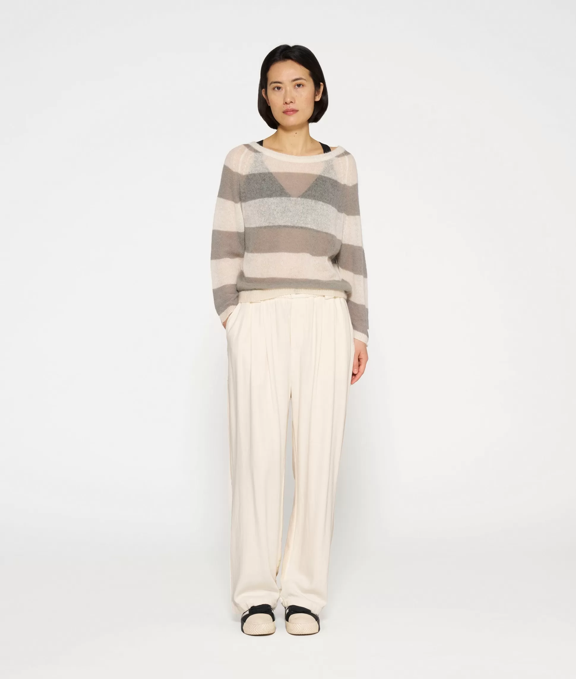 Thin Knit Sweater Stripes>10DAYS Shop