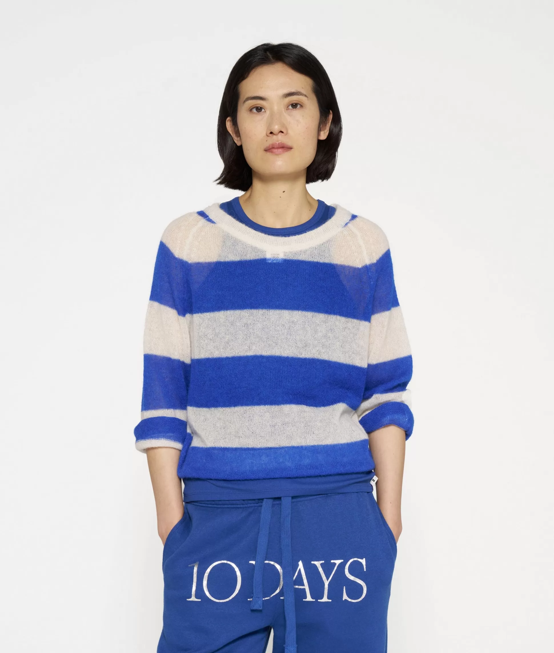 Thin Knit Sweater Stripes>10DAYS Best