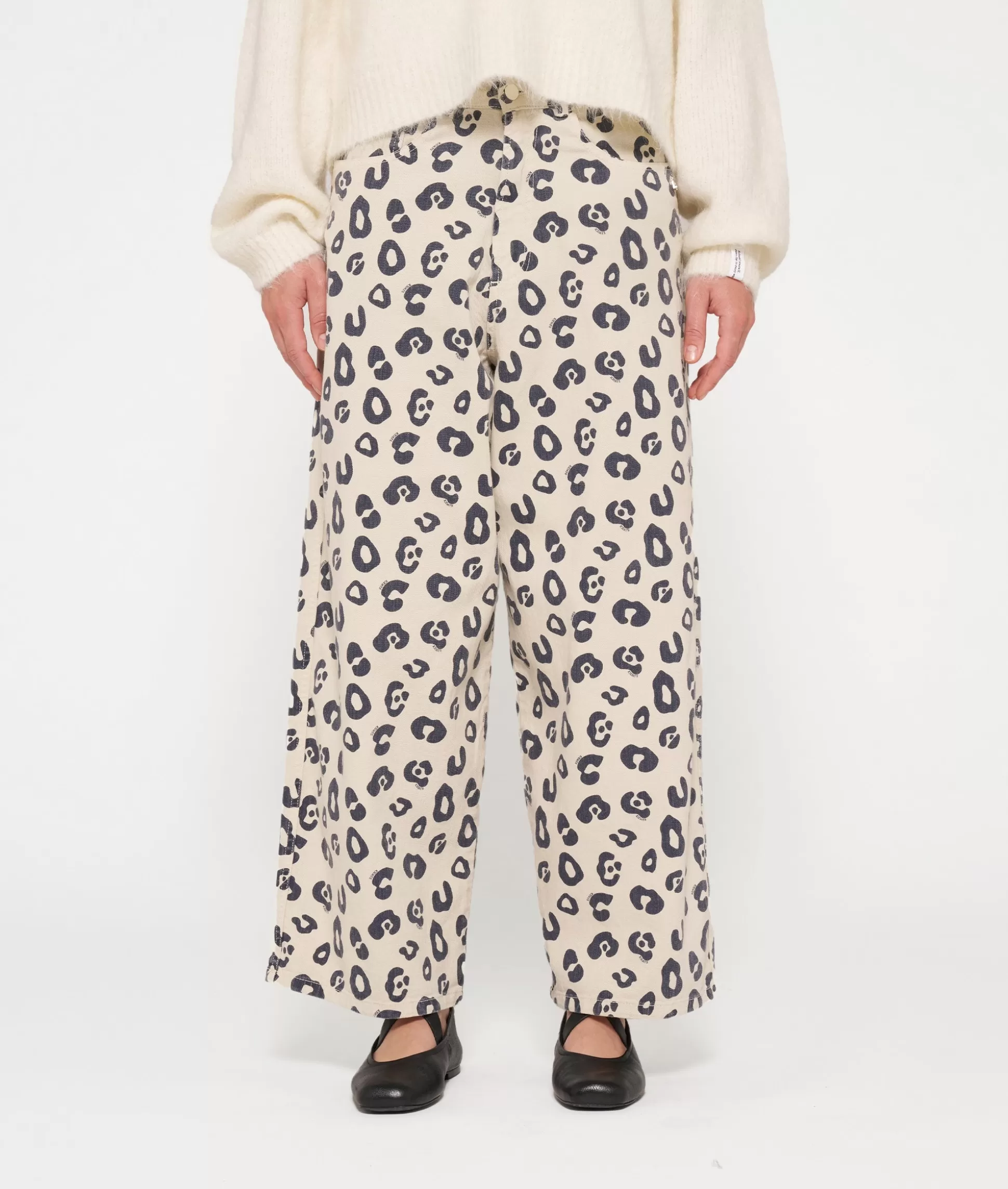 Wide Twill Pants Leopard>10DAYS Hot